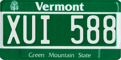 VT license plate XUI588