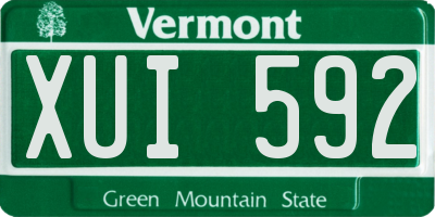 VT license plate XUI592