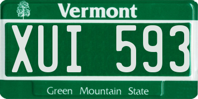 VT license plate XUI593