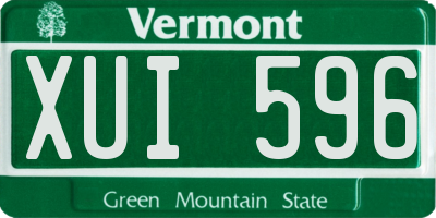 VT license plate XUI596