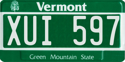 VT license plate XUI597