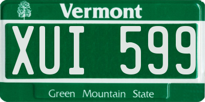 VT license plate XUI599