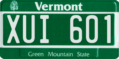 VT license plate XUI601