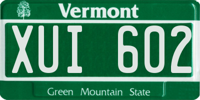 VT license plate XUI602