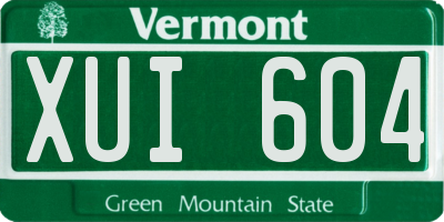 VT license plate XUI604