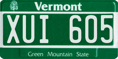 VT license plate XUI605