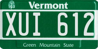 VT license plate XUI612