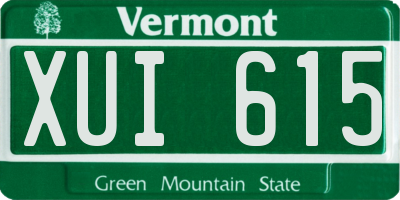 VT license plate XUI615