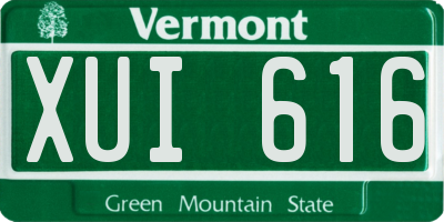 VT license plate XUI616