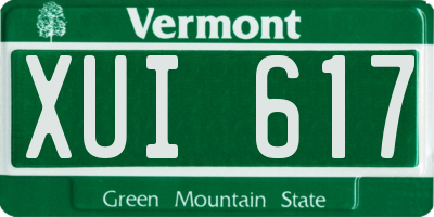 VT license plate XUI617