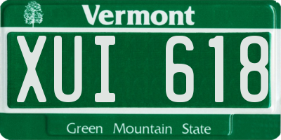 VT license plate XUI618
