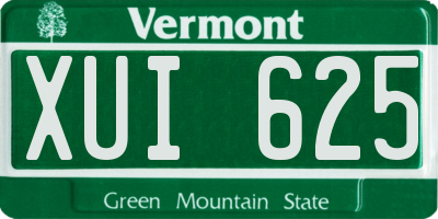 VT license plate XUI625
