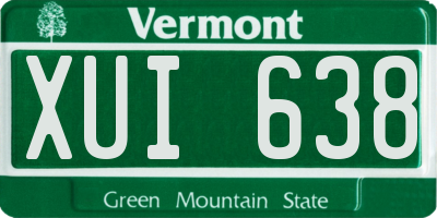 VT license plate XUI638