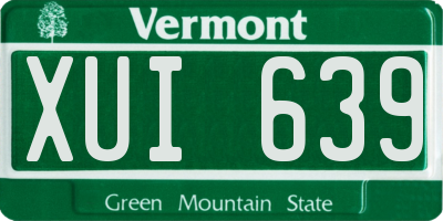VT license plate XUI639