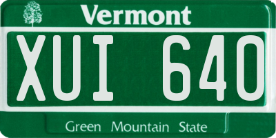 VT license plate XUI640