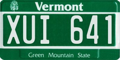 VT license plate XUI641