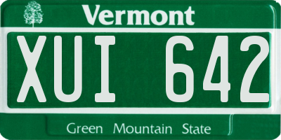 VT license plate XUI642