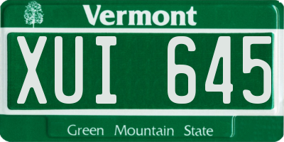VT license plate XUI645