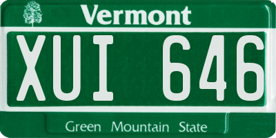 VT license plate XUI646