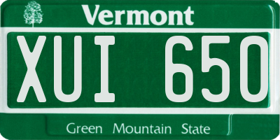 VT license plate XUI650