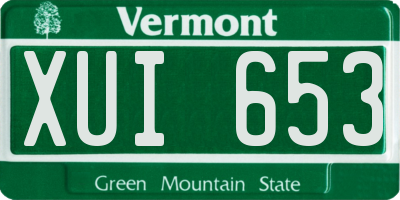 VT license plate XUI653
