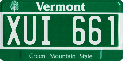 VT license plate XUI661