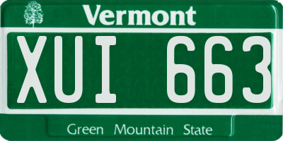 VT license plate XUI663