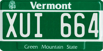 VT license plate XUI664