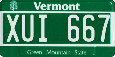 VT license plate XUI667
