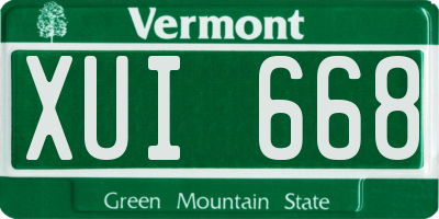 VT license plate XUI668