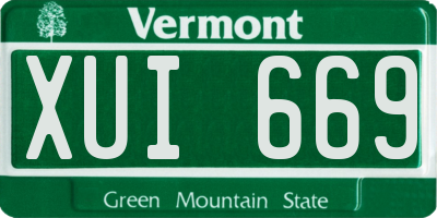 VT license plate XUI669