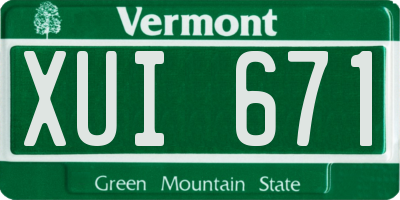 VT license plate XUI671
