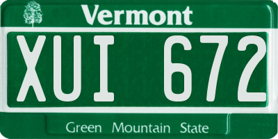 VT license plate XUI672