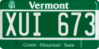 VT license plate XUI673