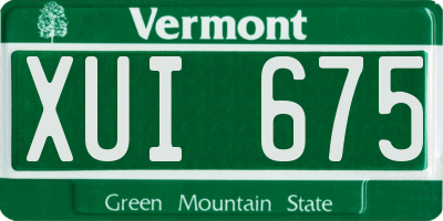 VT license plate XUI675