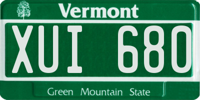 VT license plate XUI680