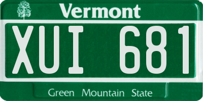 VT license plate XUI681