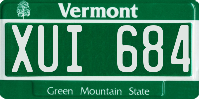 VT license plate XUI684