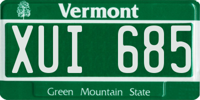 VT license plate XUI685