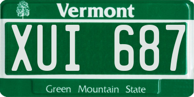 VT license plate XUI687