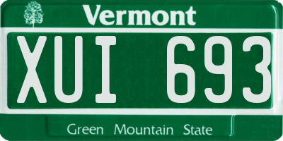 VT license plate XUI693