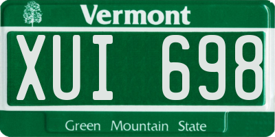 VT license plate XUI698