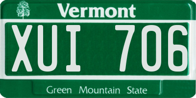 VT license plate XUI706