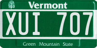 VT license plate XUI707