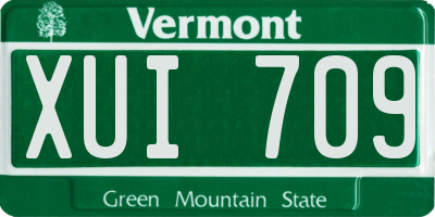VT license plate XUI709