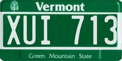 VT license plate XUI713