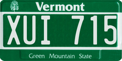 VT license plate XUI715