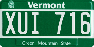 VT license plate XUI716