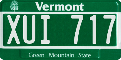 VT license plate XUI717