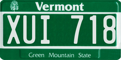 VT license plate XUI718